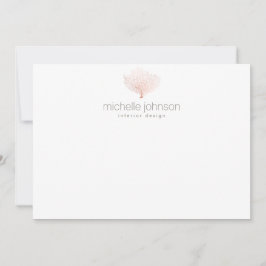 Ro Guld Fläkt Coral Flat Notecard Anteckningskort