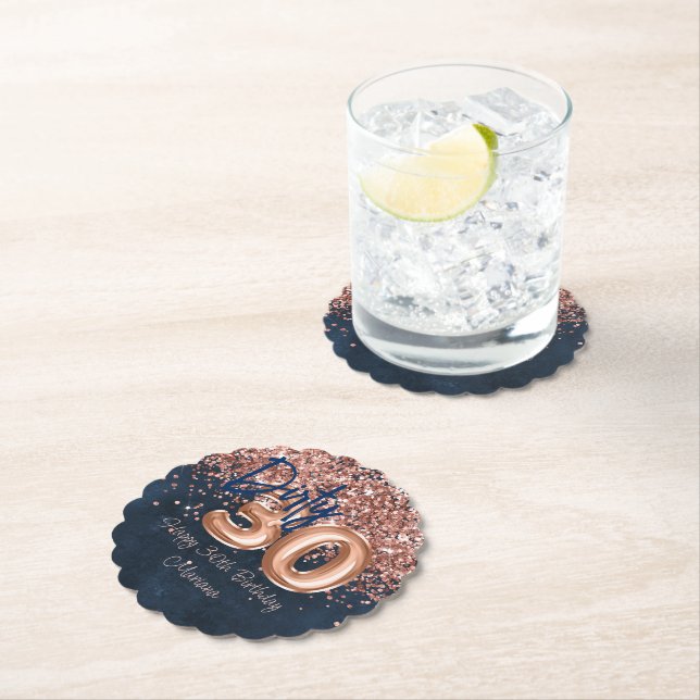 Ro-Guld-flottan blåa 30års födelsedag Party Underlägg Papper (Insitu)