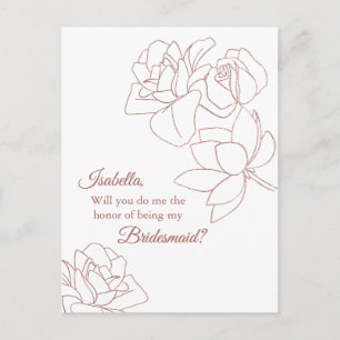 Ro Guld Flower Elegant Chic  Bridesmaid Frieri Vykort