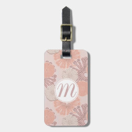 Ro Guld Flower Mönster & Monogram Bagagebricka