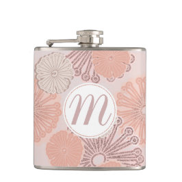 Ro Guld Flower Mönster & Monogram Fickplunta