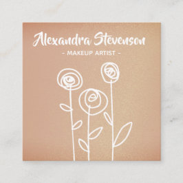 Ro Guld Flowers Easy Teckning Fyrkantigt Visitkort