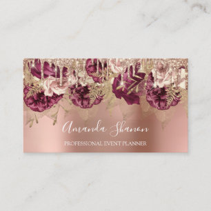Ro Guld Flowers Powder Drip QR CODE Logotyp Visitkort