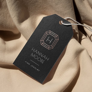 Ro Guld Gem Monogram Logotyp   Märkre för judiskt  Presentetikett