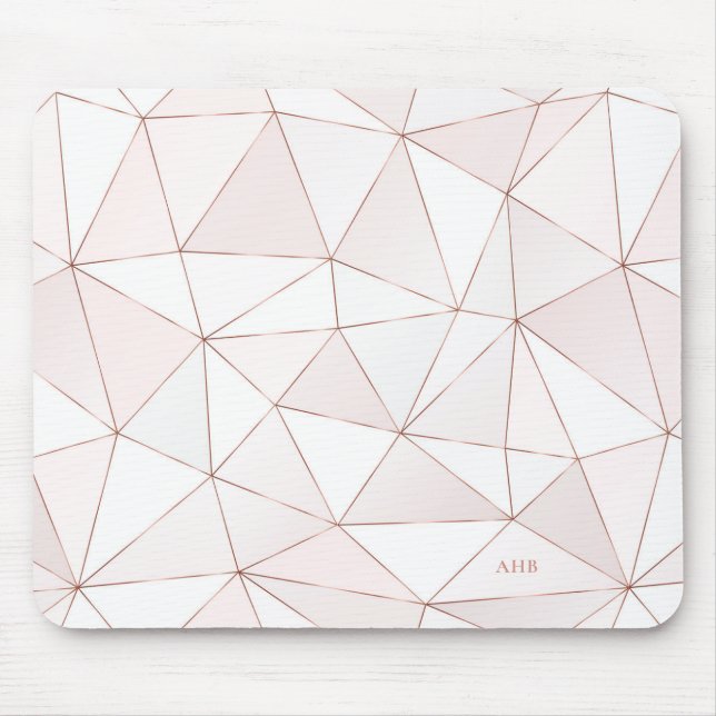 Ro Guld Geometric Abstrakt Mönster Monogram Musmatta (Framsidan)