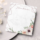 Ro Guld Geometric Blommigt Bohemian Personlig Anteckningsblock<br><div class="desc">Skapa dina egna moderna och sofistikerade anteckningsblock i stil med den geometriska blommigten mönster och rosa i ro och guld i en marmor texturerad bakgrund.</div>
