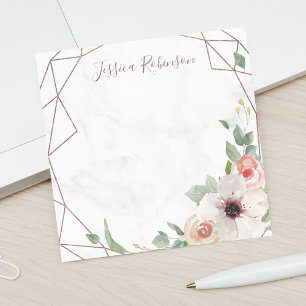 Ro Guld Geometric Blommigt Bohemian Personlig Post-it Block