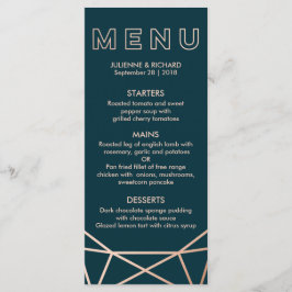 Ro Guld Geometric Diamond Bröllop Menu Meny