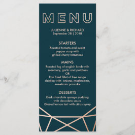 Ro Guld Geometric Diamond Bröllop Menu Meny