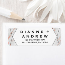 Ro Guld Geometric Marble Bröllop