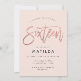 Ro guld giga glitter moderna söta 16-årsdag