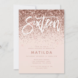 Ro guld giga glitter moderna söta 16-årsdag