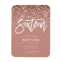 Ro guld giga glitter moderna söta 16-årsdag