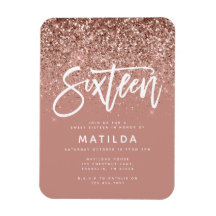 Ro guld giga glitter moderna söta 16-årsdag