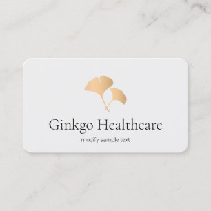 Ro Guld Ginkgo Löv Logotyp Visitkort