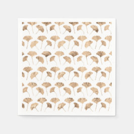 Ro guld ginko löv vit bakgrund pappersservett