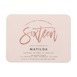 Ro guld girly glitter 16 födelsedag magnet