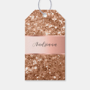 Ro Guld Glam Chunky Glitter Namn Presentetikett