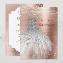 Ro Guld Glam Diamond Gnistra Quinceañera Inbjudningar