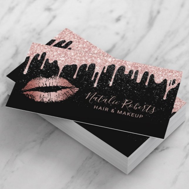 Ro Guld Glam Glitter-drivrutiner, Beauty Salon Visitkort (Skapare uppladdad)
