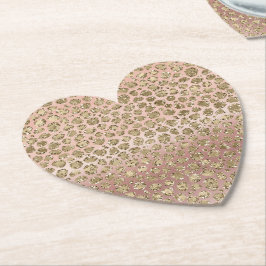 Ro Guld Glam Glitter Leopard Underlägg Papper