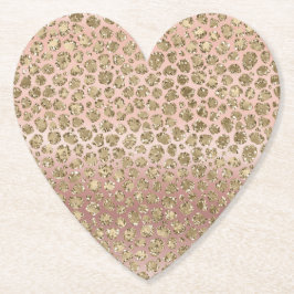 Ro Guld Glam Glitter Leopard Underlägg Papper