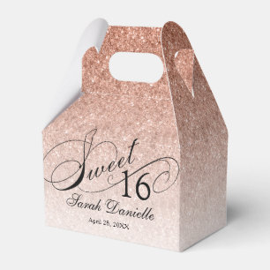 Ro Guld Glam Glitter Sweet 16 Anpassningsbar Presentaskar