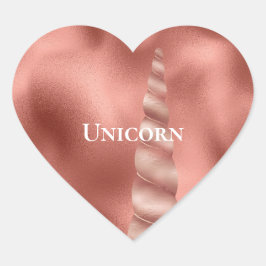 Ro Guld Glam Unicorn Birthday Hjärtformat Klistermärke