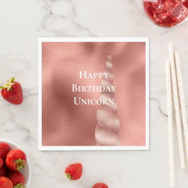 Ro Guld Glam Unicorn Birthday Pappersservett