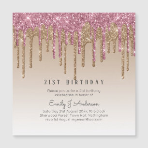 Ro Guld Glitter 21:a BIRTHDAY-Rosan