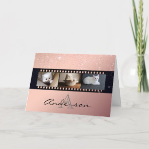 Ro Guld Glitter 3-fotomatfilmstreck Kort