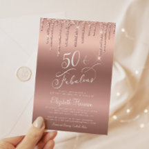 Ro Guld Glitter 50:e Födelsedagsfesten