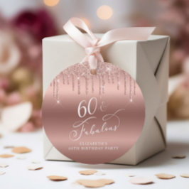 Ro Guld Glitter 60:e Födelsedagsfesten Tack Gåvor Etiketter