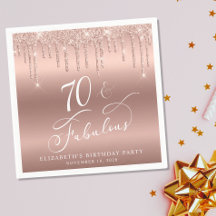 Ro Guld Glitter 70:e Födelsedagsfesten