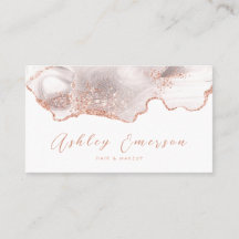 Ro Guld Glitter Agate White
