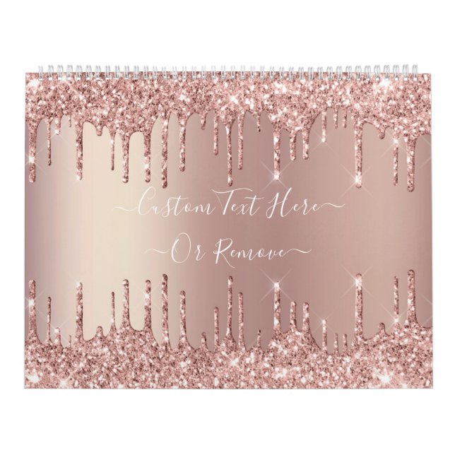 Ro Guld Glitter Anpassningsbar-kalender för  Kalender (Omslag)