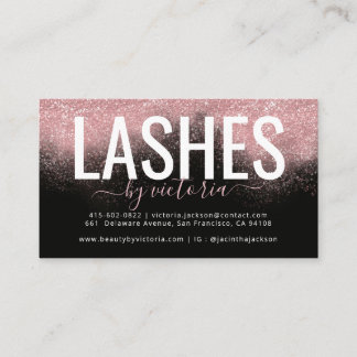 Ro Guld Glitter Black Rosa Eyelash-tekniker  Lojalitetskort