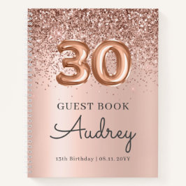 Ro Guld Glitter Blegon 30års födelsedag Guest Bok