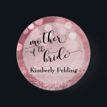 Ro Guld Glitter Bokeh Budens mamma Knapp<br><div class="desc">Med hjälp av ett fantastiskt, ornerat skriptteckensnitt från min samling har jag skapat söt typography inslag of nyckel ord och tagit designerna till nästa nivå. Med den här kommandoknappen heter "finare" "budens mamma". Namn återges här i ett mångsidigt, seriöst typsnitt som också lätt kan ändras till kostym i önskemål. Bakgrunden...</div>