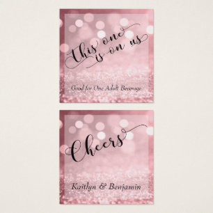Ro Guld Glitter Bokeh & Typography Drink Biljett