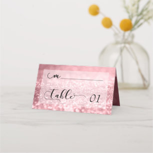 Ro Guld Glitter Bokeh & Typography Placeringskort