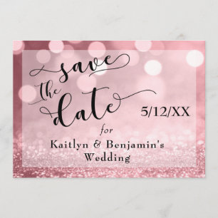 Ro Guld Glitter bokeh & Typography Spara datum Datumet
