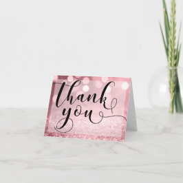 Ro Guld Glitter Bokeh & Typography Tack Kort
