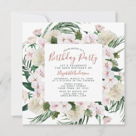 Ro Guld Glitter Bouquet Födelsedagsfest Inbjudningar