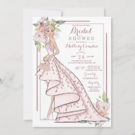 Ro Guld Glitter Bride Inbjudningskort för möhippan