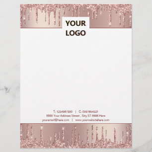 Ro Guld Glitter Business Letterhead-mall Brevhuvud