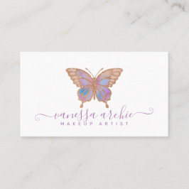 Ro Guld Glitter Butterfly Logotyp Affärskort Visitkort