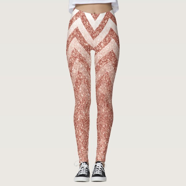 Ro Guld Glitter Chevron Leggings (Framsida)