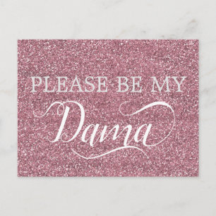 Ro Guld Glitter Dama Quinceanera Dama Frieri Inbjudan Vykort