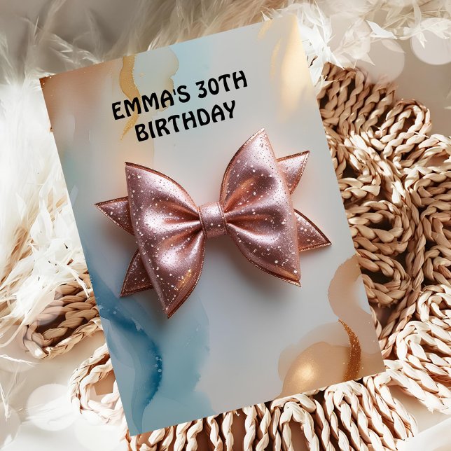 Ro guld glitter-diamantbocksfödelsedag inbjudningar (Skapare uppladdad)